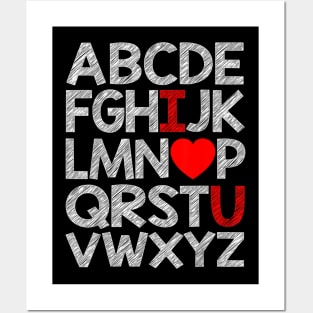 Alphabet ABC I Love You Funny Valentines Day Heart Gifts Posters and Art